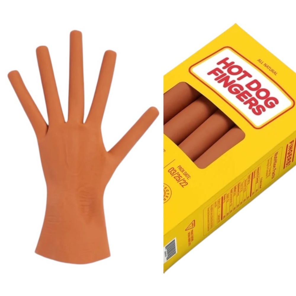Hot Dog Fingers Pair Latex Gloves Everything Everywhere